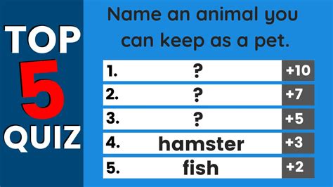 Top Five Quiz .